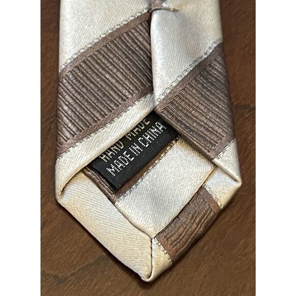 Principessa Brown Hand Made 100% Silk Men’s Neck Tie Made In China - Picture 7 of 9